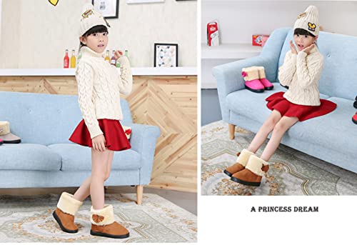 Dadawen Baby's Girl's Toddler Fashion Cute Bowknot Fur Lining Princess Warm Snow Boots Brown Us Size 5 M Toddler #TOP5