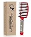 KTKUDY Vent Brush with Boar Bristles Quick Dry Hair Brush Curved Detangling Brush for Women Wet and Dry Hair （red）