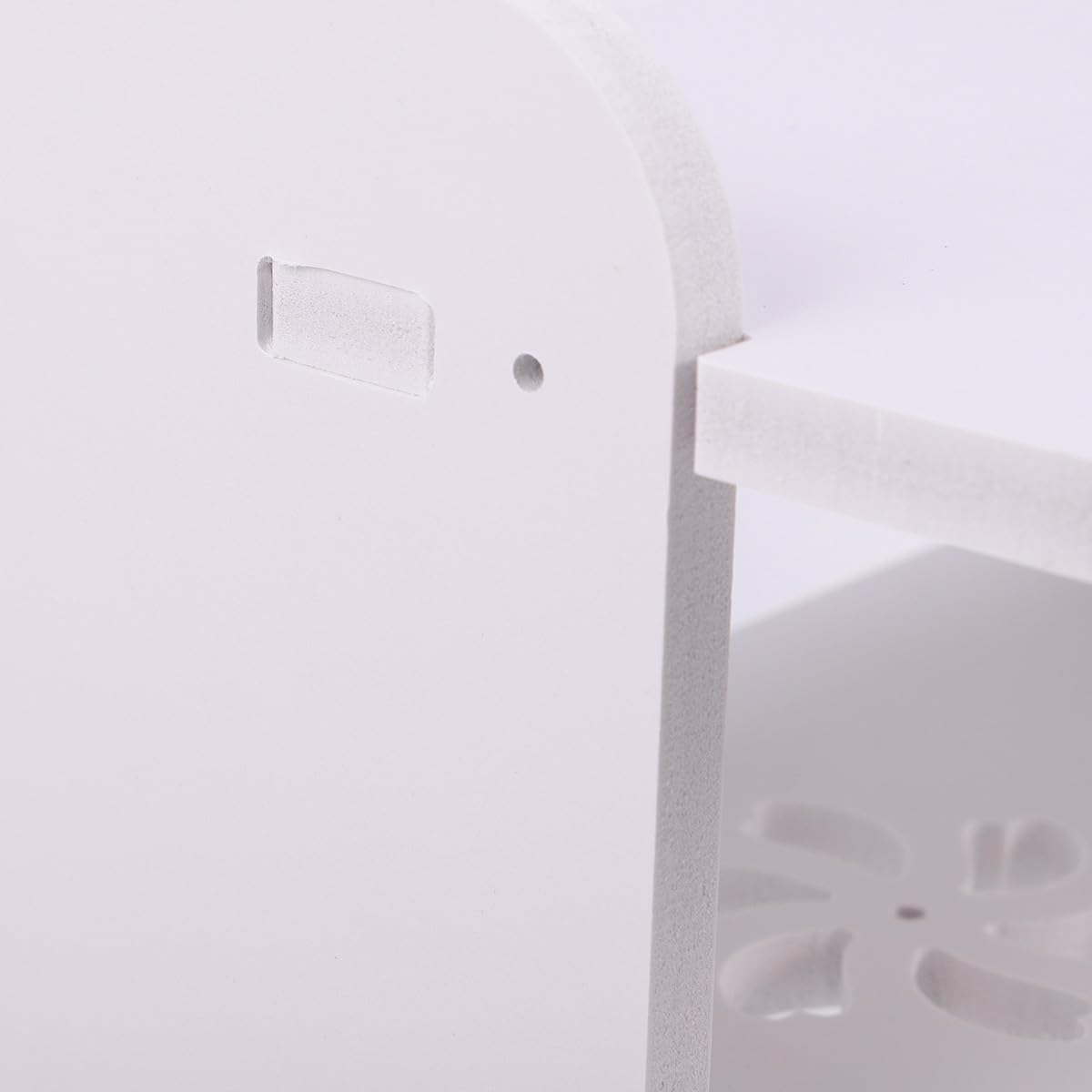 Estante Flotante de Pared Blanco para Caja de Enrutador y Control Remoto Diseño Hueco Inferior, Soporte de Montaje en Pared Adecuado para Sala de Estar u Oficina