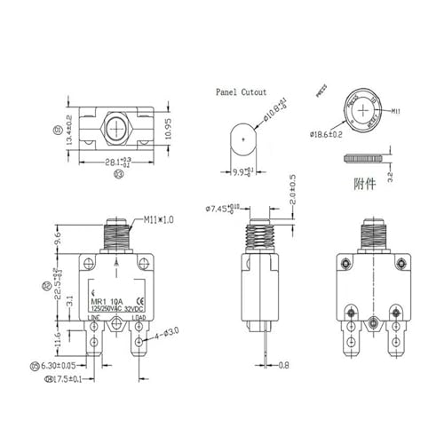Disyuntor 10A monofásico con funda de resorte integrada 4