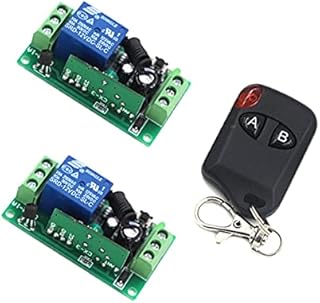 Smart Remote Switch, 1CH RF 433MHz DC 12 V 10A Remote Control Lamps Light 1Transmitter + 2Receiver SKU: 5156