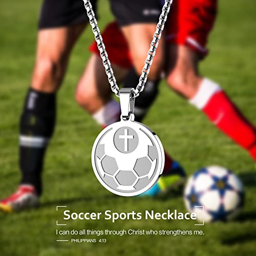 Hofoya Personalized Inspiring Soccer Pendant Necklace Sports Gifts Valentines Birthday Gifts For Boys And Girls Soccer Mom Or Men,Coach Or Teammate Gift. #TOP1