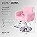 EITPETPORT Salon Chair for Hair Stylist with 350Lbs Heavy-Duty Hydraulic Pump, 360° Swivel Barber Chair, Adjustable Height Styling Chair for Beauty Salon, Tattoo, Spa, Cotton Candy Pink