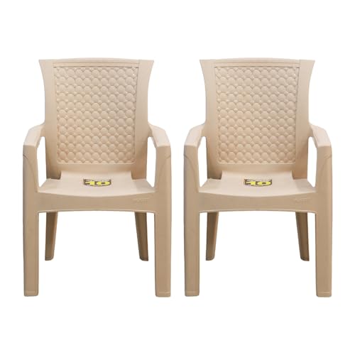 Image of Plasto Chair Luxury with Comfortable Back Posture, Matt & Glos Pattern Dining, Bedroom, Kitchen, Living Room, Garden | Bearing 150Kg Capacity | Strong & Sturdy