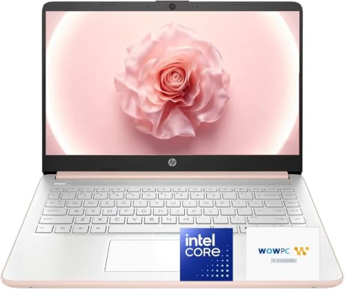 Image of HP New Everyday Slim Laptop, 2026 Edition, Intel N150 Processor, 4GB DDR5 RAM, 128GB SSD, 1TB Cloud Storage, Long Battery Life, Windows 11, Rose Gold