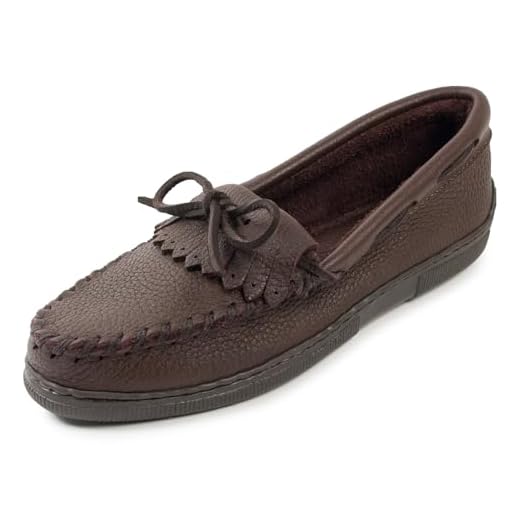 Minnetonka Damen Moosehide Classic 490 Mokassins, Braun - Schokoladenbraun - Größe: 40.5 EU