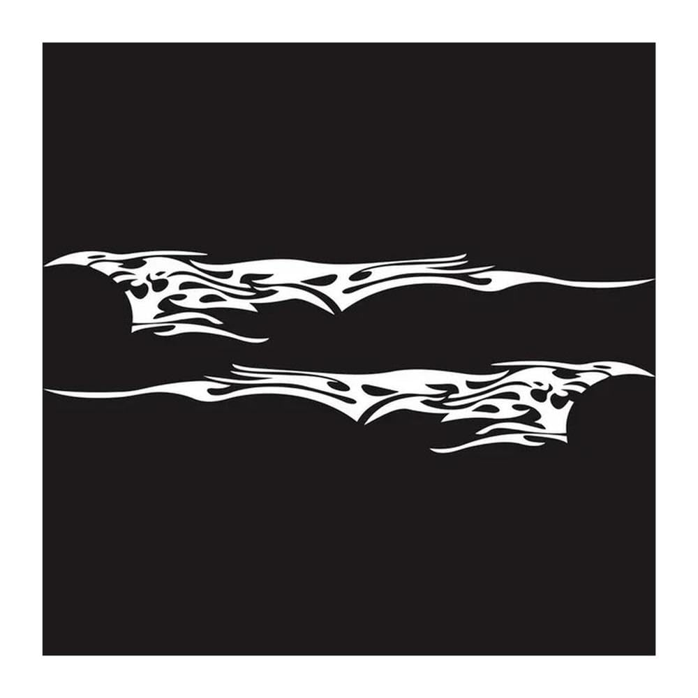 Car Vinyl Decal Graphics Side Flame Stickers Body Generic Race Decal Sticker(White)