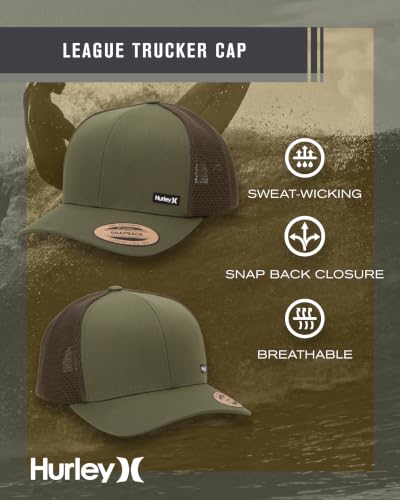 Image of Hurley Men's Caps - H2O-Dri League Baseball Caps for Men with Snapback Closure - Classic Mens Trucker Hats (S-XL)
