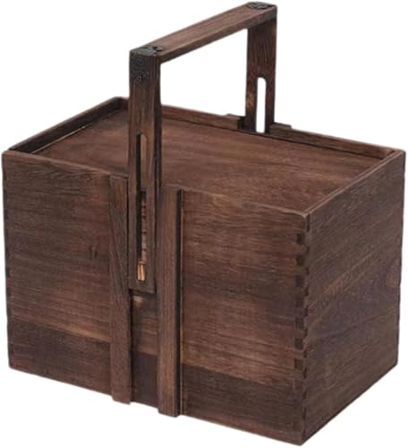 Conutoo 木製茶筒月餅ボックスギフトケース木製ドライフルーツボックス家庭用茶室 (小さい)