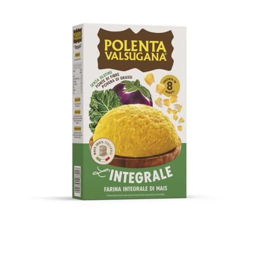 Valsugana, Polenta Integrale Rapida, Confezione da 330g, con Mais 100% Italiano, Consistenza Rustica e Corposa, Pronta in Pochi Minuti, Senza Glutine