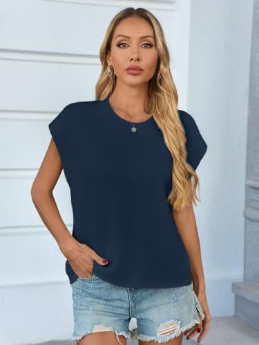 Image of GREAIDEA Womens Sweater Vest Cap Sleeve Business Casual Tops Work Shirts | Crewneck Knit Tank, Sleeveless Dressy Blouses, Office Outfits, Loose Pullover Top, 2026 Summer Fall Trendy Clothes