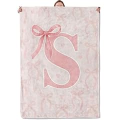 Cute Bow and Heart Pink Initial S