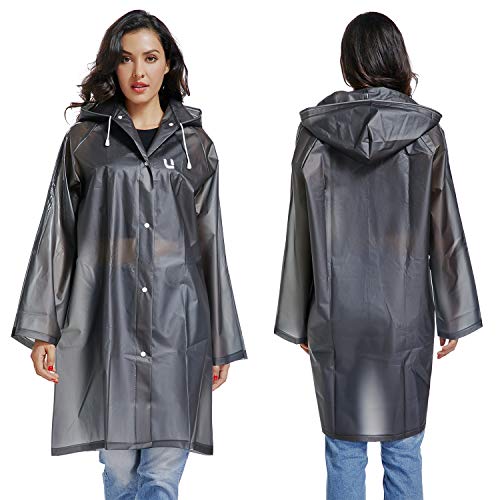 UNIQUEBELLA Regenmantel Eva Travel Transparent Regenponcho Regen Zubehör für Damen und Herren Regenbekleidung Regencape Regenjacke Wasserdicht für Wandern Radfahren Camping und Reisen