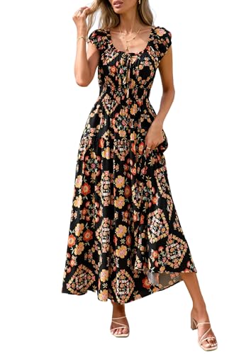 PRETTYGARDEN Boho Maxi Dresses for Women 2026 Summer Floral Wedding