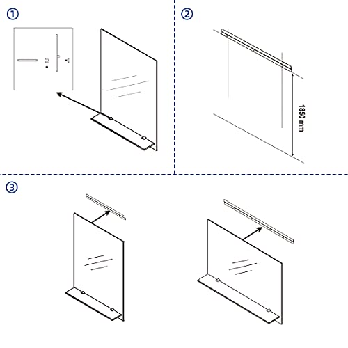 Meykoers Badkamerspiegel met plank wandspiegel met plank 80x60cm badkamerspiegel badkamerspiegel - Image 7