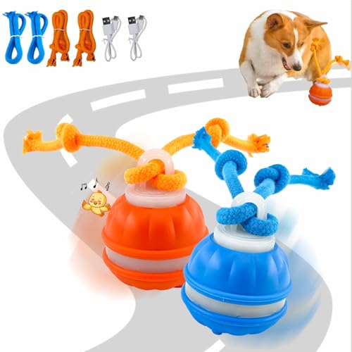 2Paks Interactive Dog Toys，Peppy Pet Ball for Dogs，Motion Activate Rolling Ball for Puppy/Medium Dogs，Active Rolling Dog Bal l Wicked Bal l for Daily Training, Dog Toys to Keep Them Busy(Blue&orange)