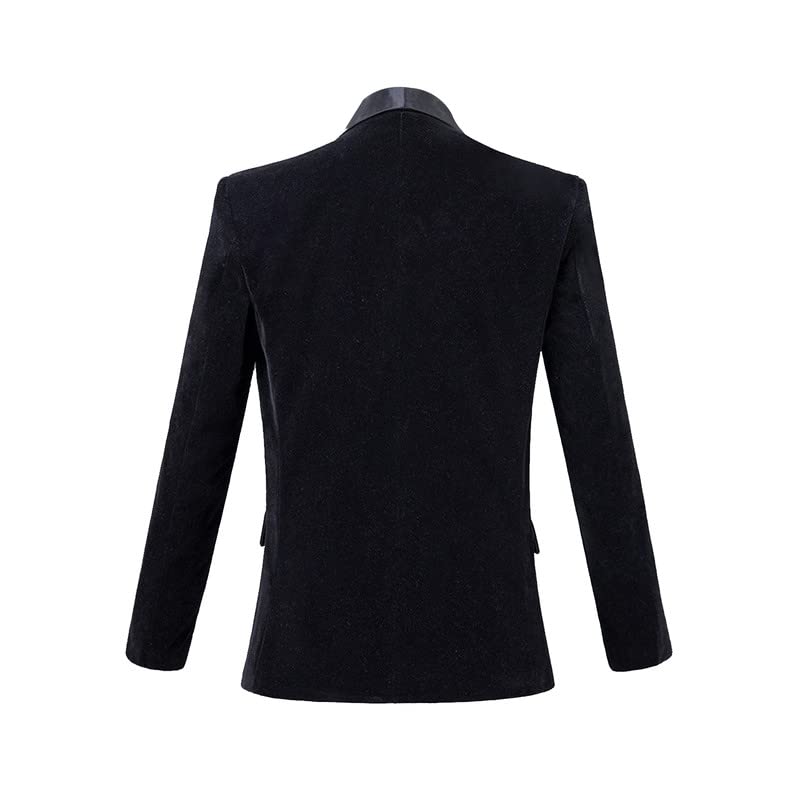 Men's 2 Piece Suits Velvet Blazer Shawl Lapel Solid Tuxedo Slim Fit Stylish（Jacket Pants）2