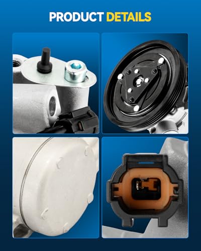 Image of PHILTOP 7511659 Air Conditioner AC Compressor with Clutch for Nissan Xterra 2000-2004 3.3L,Frontier 1999-2004 3.3L