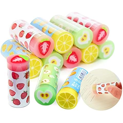 Cute Erasers, Kawaii Animal Pencil Eraser, Fruits Small Rubber Drawing Cute Eraser Accessory Office Home School Supplies Suitable for Kids Adults Students (12 Pack) Cover