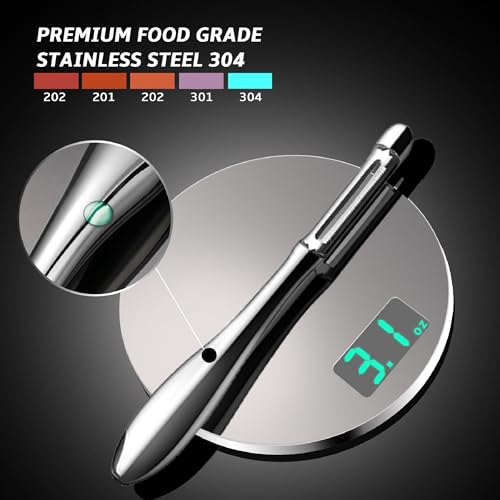 Vegetable Peeler, Premium Stainless Steel Potato Peeler, High Tensile Ultra Sharp Blade Fruit and Food Slicer, I Shaped with Ergonomic Non-Slip Handle, Dishwasher Safe with 5 Years Warranty - Thumbnail 4