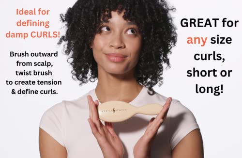 Sheila Stotts Untangle Wood Brush- Detangler Hair Brush - Glide Through Tangles With Ease For All Hair Types- For Women, Men, Children- Brush Damp Or Dry Hair (Small Brush: Length 7" Width 2") #TOP3