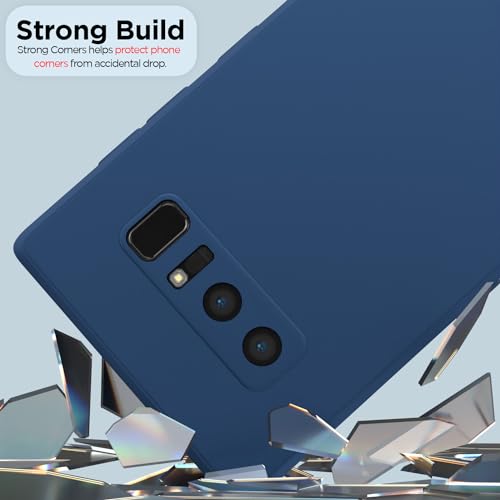 Image of Outlouders Back Cover for Samsung Galaxy Note 8 | Camera Protection | Durable Soft Matte Silicone Bumper Case (Blue)