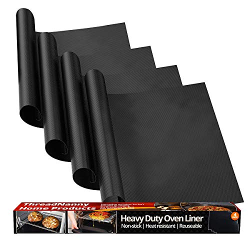 Comparison: Best Oven Liner For Bottom Of Electric Oven 6 Oven Liners for Bottom of Electric Gas Oven Reusable - 4 Pack Large Heavy Duty Nonstick Teflon Range Mat 17"x 25" - Stove Floor Protector Liner Easy to Clean Reduce Spills Stuck Foods and Clean Up