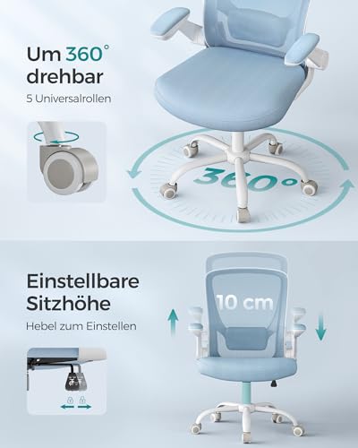 SONGMICS Ergonomischer Bürostuhl mit klappbaren Armlehnen, höhenverstellbar – Ansicht 8