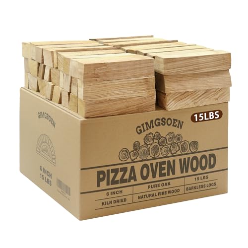 Comparison: Best Wood For Pizza Ovens 3 Pizza Oven & Cooking Wood – Mini Kiln-Dried Oak, 6-Inch Logs, 15lb Box – Bark-Free Firewood for Ooni, Gozney, Solo Stove & More – High Heat, Long-Lasting Burn for Grilling, BBQ & Smoking