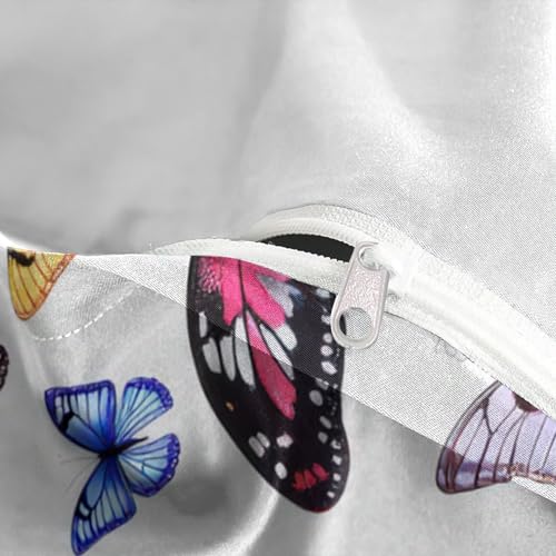 Housse de couette papillon hypoallergénique et douce parure de lit microfibre avec zip - 8