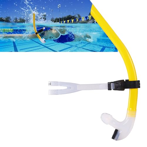 Focevi Snorkel de Natacion Frontal,Tubo de natación Central para Piscina,Apto para Adultos y niños Mayores de 12 años，Entrenar en la Piscina y en Aguas Abiertas Accesorios