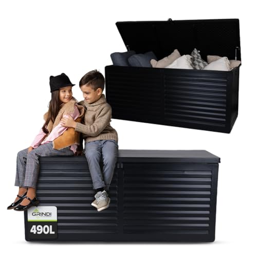 Grindi - Gartenbox 490 L - Auflagenbox wasserdicht Columba - Aufbewahrungsbox mit Deckel Garten - Kissenbox Outdoor wasserdicht - Balkonmöbel - Gartenmöbel - Garten Zubehör