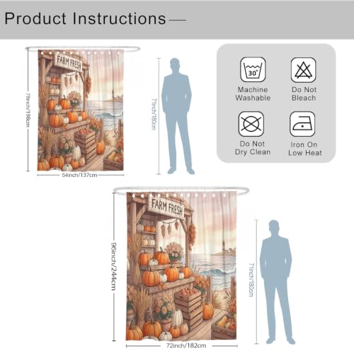 Rideau de douche extra long motif citrouilles pour sublimer la décoration d'un appartement - 4