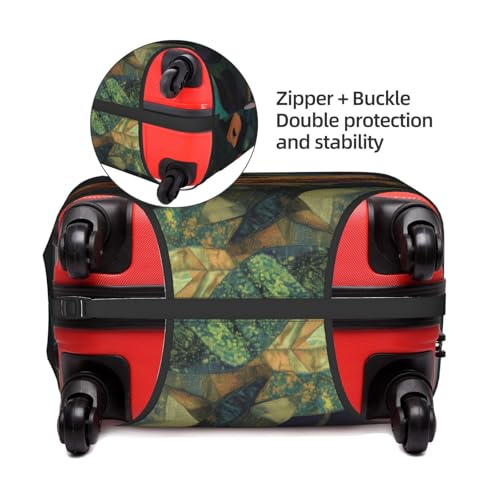 orange toad green leaves Elastic Travel Luggage Cover Travel Suitcase Protective Cover4