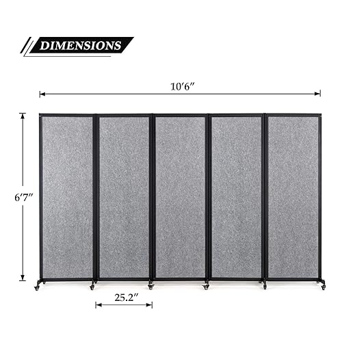 Room-PartitionOffice-DividerPortable-Commercial-Screen-DividersPrivacy-Partition-SeparatorClassroom-School-Dividers106L-67H5-PanelLight-Grey Room PartitionOffice DividerPortable Commercial Screen DividersPrivacy Partition SeparatorClassroom School Dividers106L 67H5 PanelLight Grey