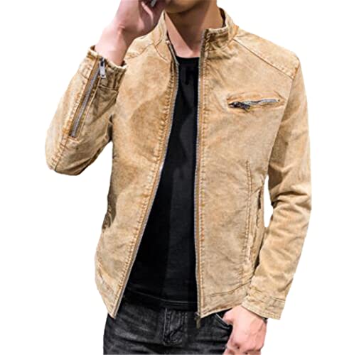 Veste en denim homme pour affronter la mi-saison avec ce manteau kaki droit