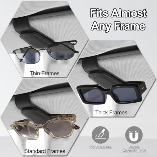 Magnetic Leather Sunglass Holder