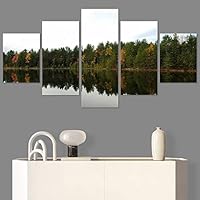 SIGNWIN 5 Panel Canvas Wall Art Greenlands for Home Decorations Ready to Hang - 60