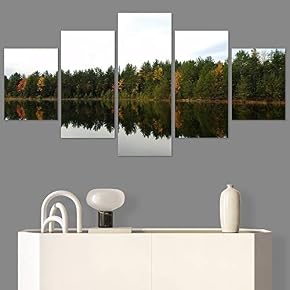 SIGNWIN 5 Panel Canvas Wall Art Greenlands for...