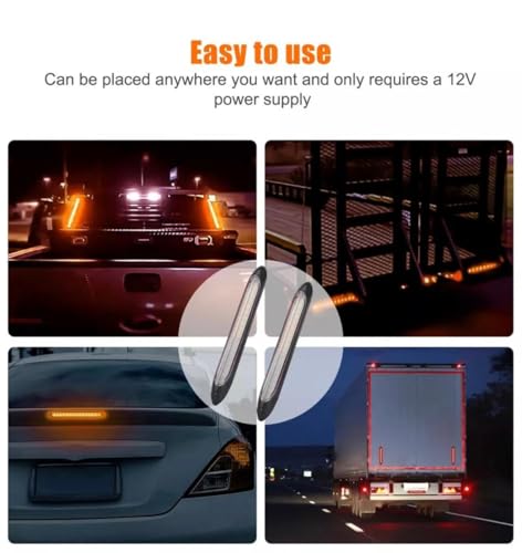 Image of AUTO MT 2PC SET LE.D Daytime Running Light 12V Universal LE.D Indicator Sequential Two-Tone Amber White - Yellow Car LE.D Strip Headlight DRL Daytime Running Light Waterproof DRL (15.5 cm)