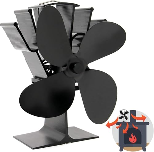 Maison & White Heat Powered Stove Fan | Silent Operation | Fireplace Wood & Log Burner | Log Burner...