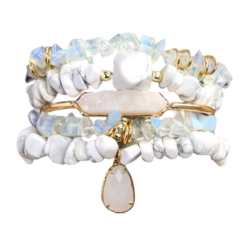 Pulsera de cuentas de piedra de talla única que elimina los problemas de tamaño