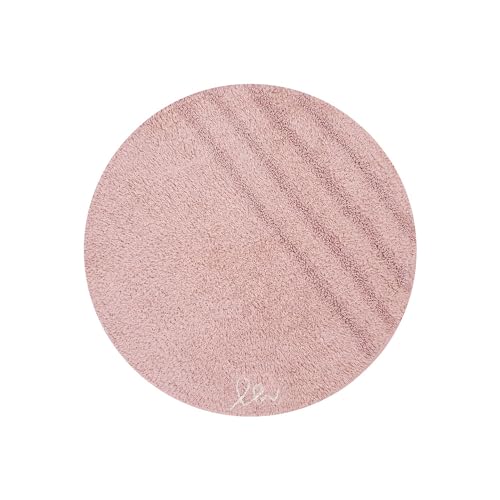 OLIVO.shop VERTIGO Tappeto bagno rotondo, tappeto bagno antiscivolo lavabile, tappeto bagno assorbente, vari colori e misure (ROSA, 75 CM)
