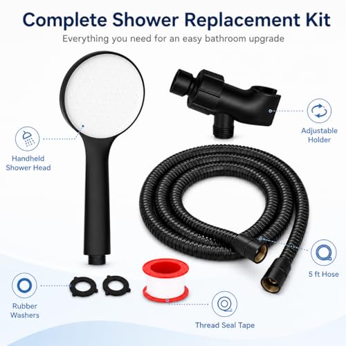 Cabezal de ducha desmontable con manguera 5 ft acero inoxidable miniatura 6