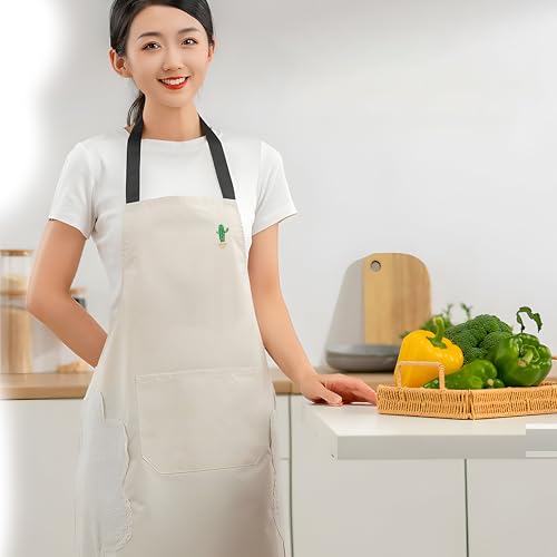 Image of Kraptick Kitchen Apron - Comfortable Cooking Waterproof Apron for Men and Women With Pocket and Side Coral Velvet for Wiping