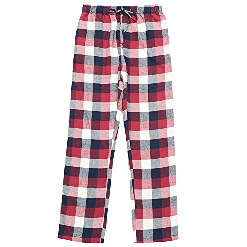 Dubinik® Pantalón de Pijama para Hombre Franela a Cuadros 100% Algodón Fleece Ropa de Dormir Cover
