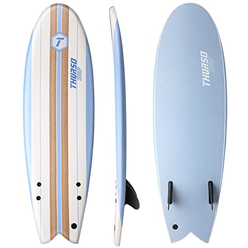 image for THURSO SURF Lancer 5'10'' Fish Soft Top Surfboard Package Includes Twi