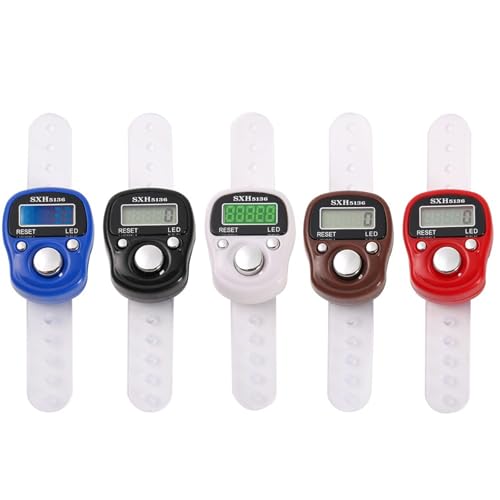 AIPEBANI 5 Pack Electronic Finger Counter, 5 Digit LCD Electronic Digital Display, Hand Tally Clicker Counter, Digital Handheld Tally Counter, Counting for Golf, Goods Counting, Lap, Knitting