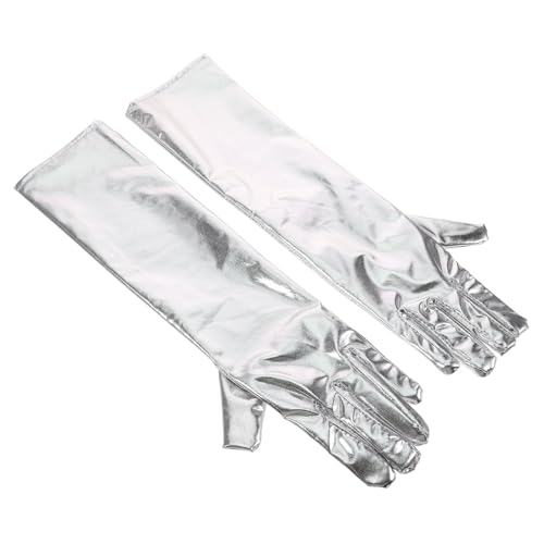 BESPORTBLE 1Pair Shiny Metallic Elbow Gloves for Women and Flexible Patent Evening Gloves for Cosplay Events and Themed Celebrations Stylish and Durable Costume Accessories