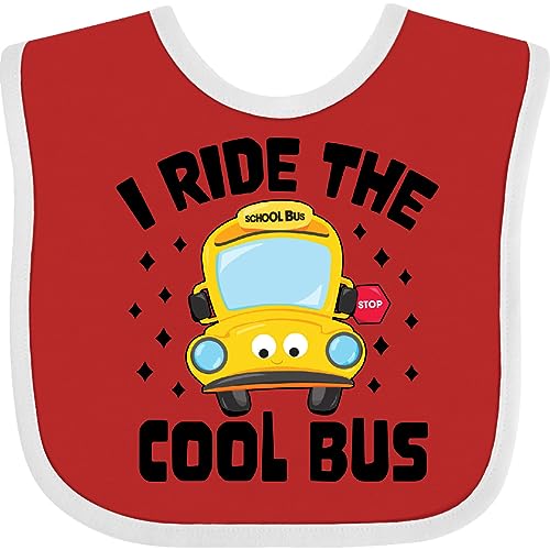 inktastic I Ride the Cool Bus with Yellow Bus Baby Bib